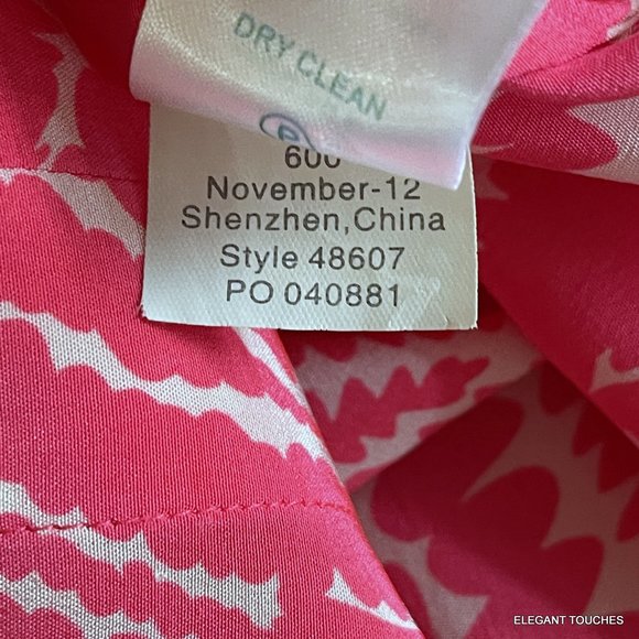 Lilly Pulitzer Moxy 100% Silk Blouse S Pink White Top Show Your Stripes 48607 - Picture 8 of 11